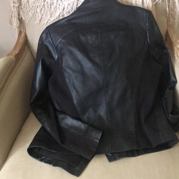 EUC 💯LEATHER/KNIT Jacket - Picture 6 of 8